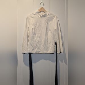 Vince Camuto White and Black Long Sleeve Shirt